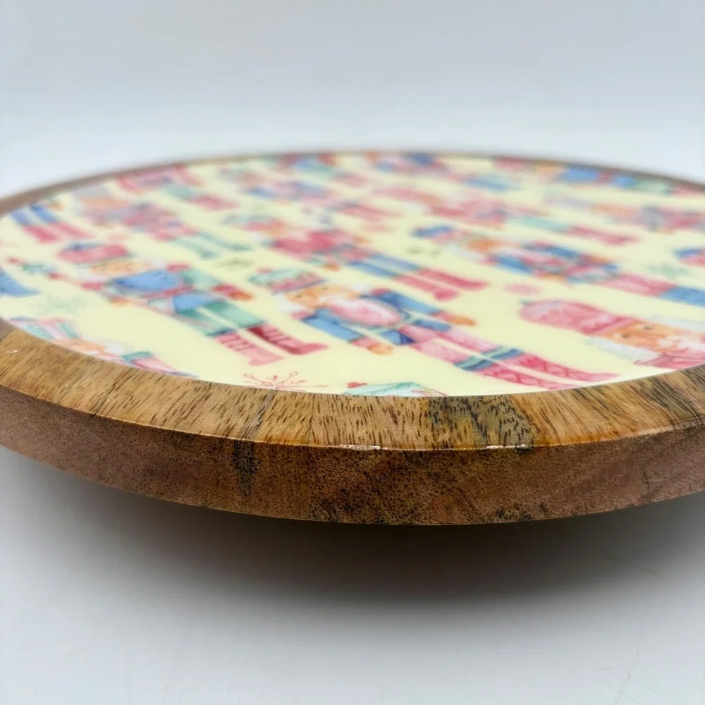 Cupcakes and Cashmere Lazy Susan Rotating Serving Tray Nutcracker Christmas